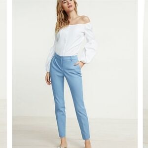 Express Light Blue Columnist Ankle Mid Rise Trouser Pants Size 0R
